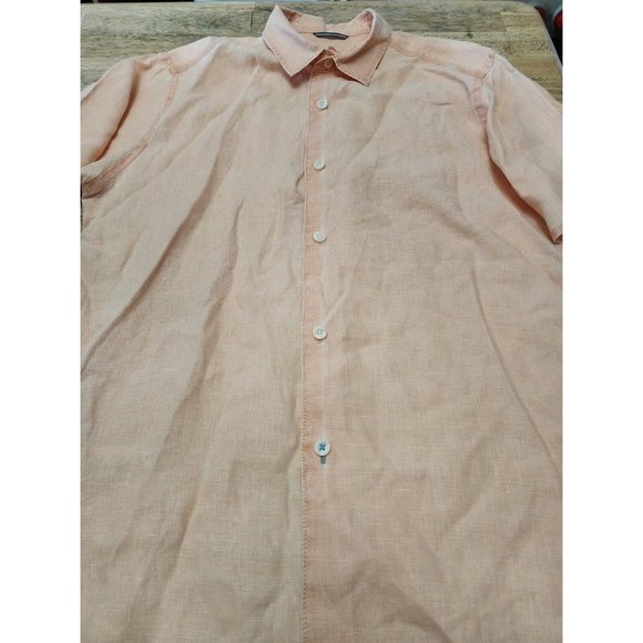 Tommy Bahama Other - Tommy Bahama Relax Peach Orange 100% Linen Button Down Shirt Men's Large